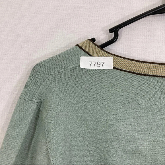 Kasper Square Neck Bow Detail Striped Tight Knit Vintage Inspired Sweater XL - Picture 10 of 10